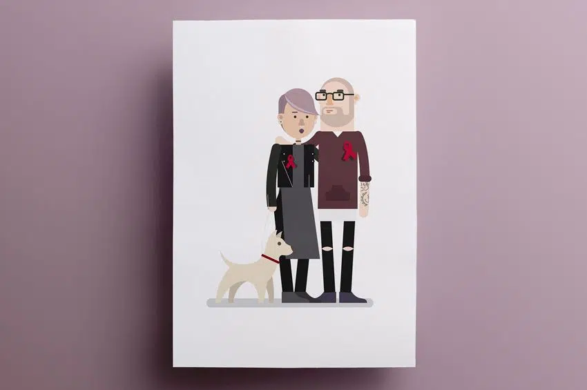 Pareja heterosexual con lazos vih