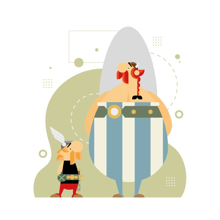 ilustracion asterix obelix